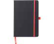 A5 gelijnd notitieboek van kunstleer met elastische sluiting kleur rood