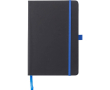 A5 gelijnd notitieboek van kunstleer met elastische sluiting kleur ultramarijn blauw