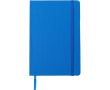 A5 gelijnd notitieboek van RPET en kunstleer met elastische sluiting kleur blauw