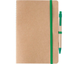 A5-notitieboek van gerecycled karton met pen en blanco vellen kleur groen