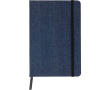 A5 gelijnd notitieboek van denimstof met casual afwerking kleur blauw