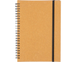 A5 gelijnd notitieboek van gerecycled synthetisch leer kleur bruin