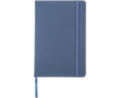 A5-notitieboek van kunstleer met elastische sluiting en ruitjespapier kleur blauw