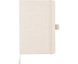 A5-notitieboek van hennep met elastiek en gelinieerde pagina’s kleur khaki