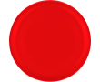 Massieve frisbee van gerecycled plastic met een diameter van 21 cm kleur rood