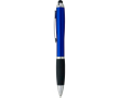 Balpen van gerecycled kunststof met stylus en zwarte inkt kleur blauw