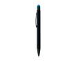 Gerecyclede aluminium balpen met rubberen coating en blauwe inkt kleur lichtblauw