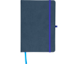 Gelinieerd A5-notitieboek met gerecyclede PU-omslag en leeslint kleur blauw