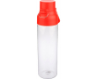 Transparante tritan fles met gekleurde dop en kliksluiting 750 ml kleur rood