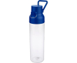 Transparante tritan fles met gekleurde dop en kliksluiting 750 ml kleur blauw
