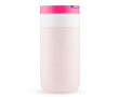 RVS thermobeker voor onderweg met klapdeksel Dopper 300 ml kleur roze