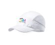 Sportpet van microvezel met mesh-zijkanten kleur wit