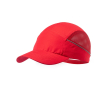 Sportpet van microvezel met mesh-zijkanten kleur rood