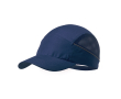 Sportpet van microvezel met mesh-zijkanten kleur marineblauw