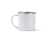 Beker van gerecycled rvs met zilverkleurige rand en binnenkant 350 ml kleur wit