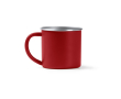 Beker van gerecycled rvs met zilverkleurige rand en binnenkant 350 ml kleur rood