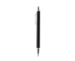 Matte pen van gerecycled aluminium met clip, blauwe inkt kleur zwart