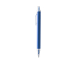 Matte pen van gerecycled aluminium met clip, blauwe inkt kleur koningsblauw