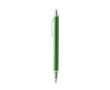 Matte pen van gerecycled aluminium met clip, blauwe inkt kleur groen