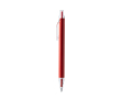 Matte pen van gerecycled aluminium met clip, blauwe inkt kleur rood