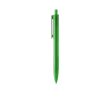 Balpen van gerecycled plastic met drukknop, blauwe inkt kleur groen