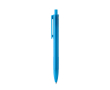 Balpen van gerecycled plastic met drukknop, blauwe inkt kleur pastel blauw