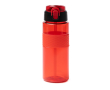 Sportfles van plastic met doseerdop en rietje 700ml kleur rood