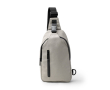 Crossbodytas van katoen met ritsen en verstelbare band kleur beige