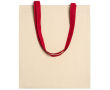 Tas van 100% katoen met lange gekleurde hengsels 140 g/m² kleur rood