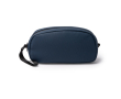 Toilettas van synthetisch leer met compartimenten en rits kleur marineblauw