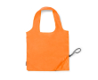 Opvouwbare boodschappentas van plastic met trekkoord kleur oranje