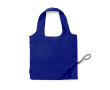 Opvouwbare boodschappentas van plastic met trekkoord kleur marineblauw