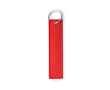 Rechthoekige sleutelhanger met metalen ring kleur rood