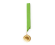 Metalen medaille met polyester lint en karabijnhaak kleur groen