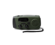 Multifunctionele noodradio met zaklamp en SOS-sirene 2000mAh kleur donkergroen