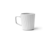 Keramische mok 320 ml met matte buitenkant en geribbeld design kleur wit