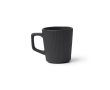 Keramische mok 320 ml met matte buitenkant en geribbeld design kleur zwart