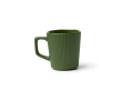 Keramische mok 320 ml met matte buitenkant en geribbeld design kleur donkergroen