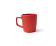 Keramische mok 320 ml met matte buitenkant en geribbeld design kleur rood
