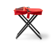 Compacte opvouwbare polyester stoel met hoes en zakken kleur rood