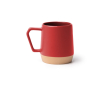 Keramische mok met matte afwerking en geometrisch oor 320 ml kleur rood