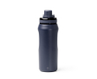 Drinkfles van roestvrij staal met dop en draaglus 600 ml kleur marineblauw