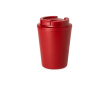 Dubbelwandige, gerecyclede plastic afhaalbeker van 300 ml kleur rood