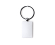 Draaibare metalen sleutelhanger met matte afwerking kleur zilver