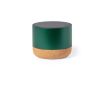 Speaker van gerecycled aluminium met kurken voet 3W vermogen kleur groen