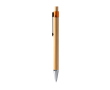 Bamboe pen met translucente details en blauwe inkt kleur oranje