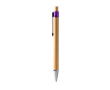 Bamboe pen met translucente details en blauwe inkt kleur paars