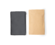 Lichte RPET-microvezelhanddoek met overlockrand 200 g/m2 kleur taupe grijs