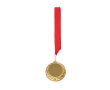 Metalen medaille met polyester lint en karabijnhaak Ø7 cm kleur rood