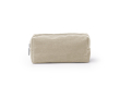 Toilettas van ribfluweel met ritssluiting en binnenvoering kleur beige